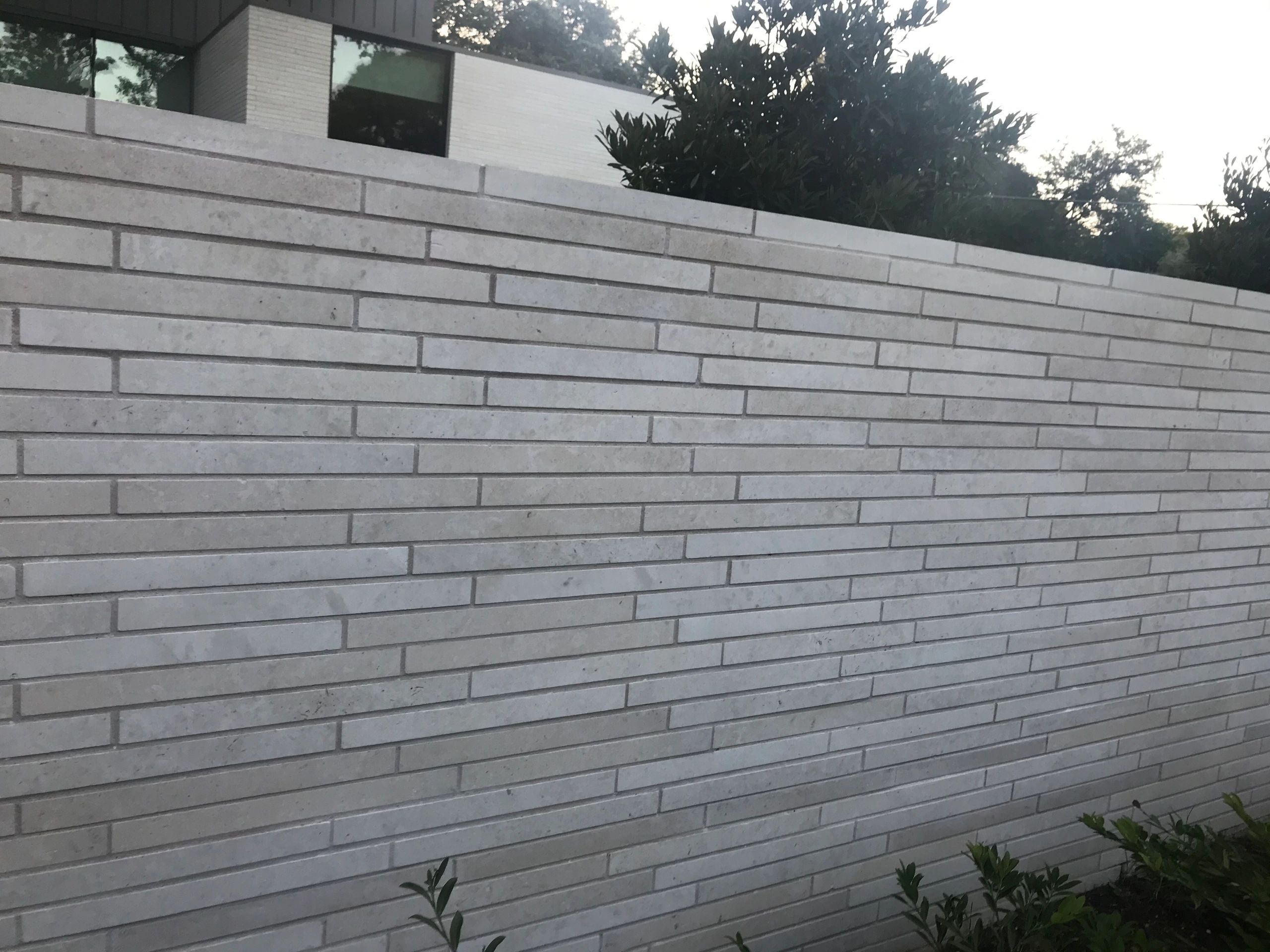 Modern architectural brick wall exterior